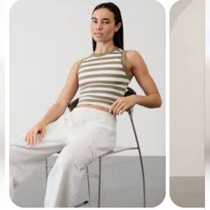 Athleta Striped Cropped  Renewed Seamless Muscle Tank XSMALL NWT